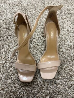Express Nude Patent Ankle-Strap Heels